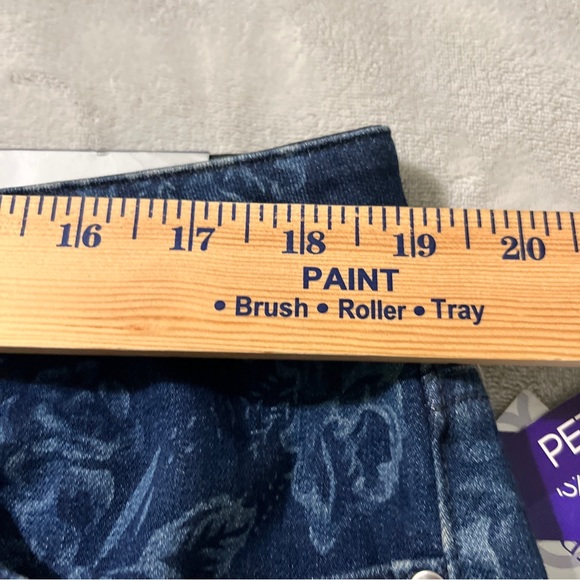 Catherine Women Size 20WP Stretch Elastic Waist Floral Crop Capri Denim Jean NEW - Picture 4 of 13